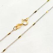 14k Solid Gold Satellite Bars Chain